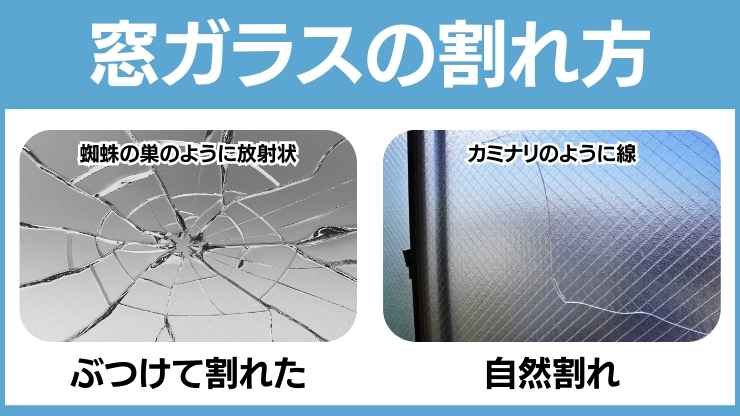 窓ガラスの割れ方、熱割れ/さび割れ